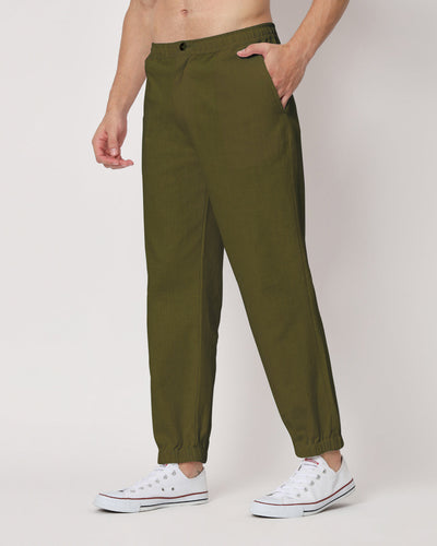 Combo: Olive Green & Midnight Blue Jog Men's Pants - Set of 2